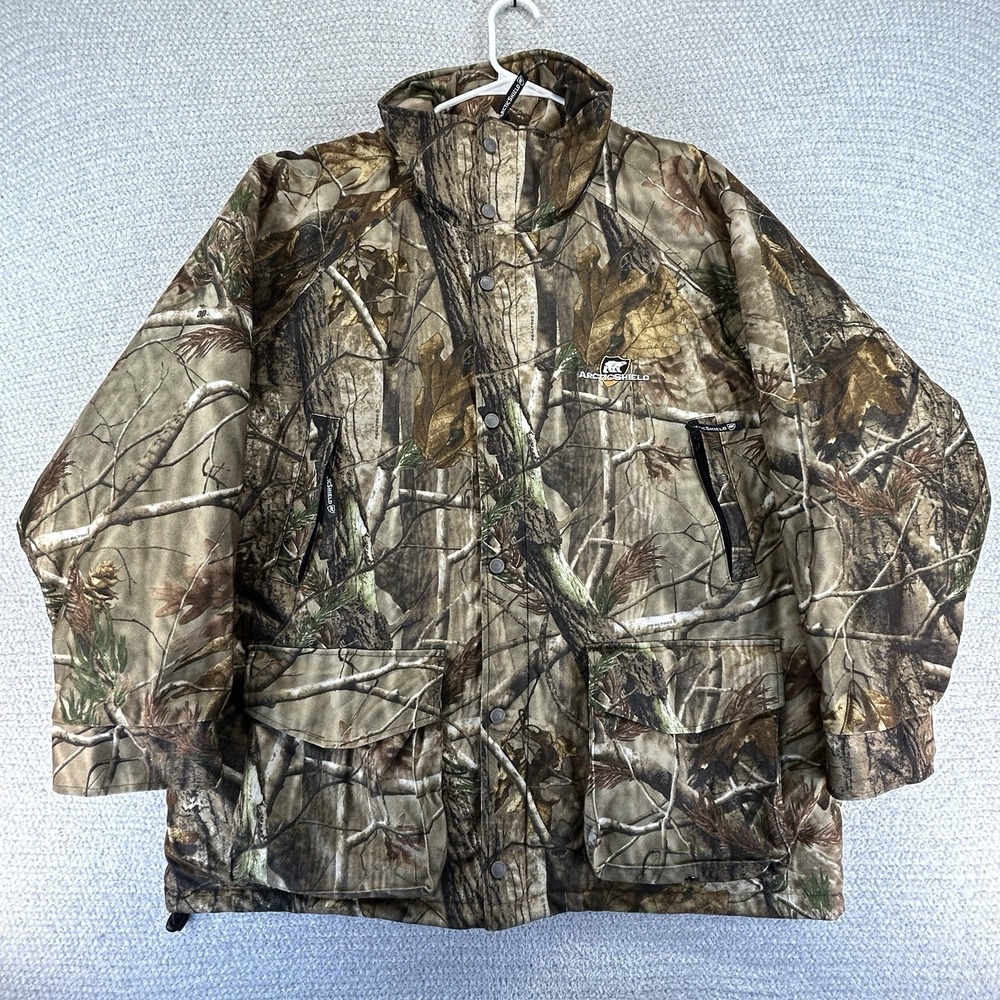 Arctic Shield Camo Jacket Mens XL Full Zip Insulated Hunting Pockets Realtree